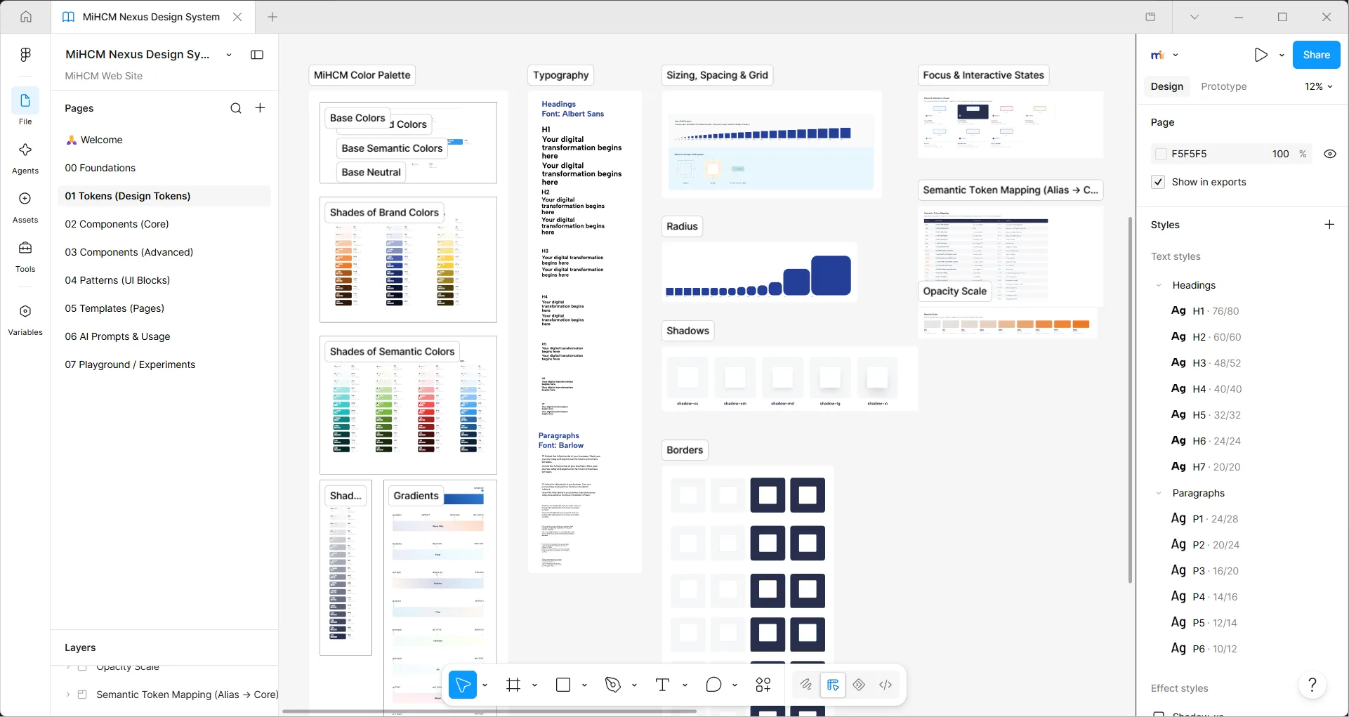 Design Tokens — Colour, Type, Spacing