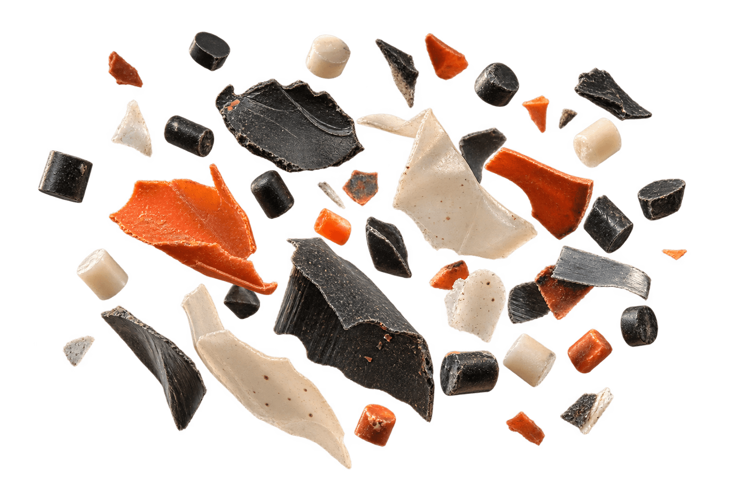Recycled plastic flakes