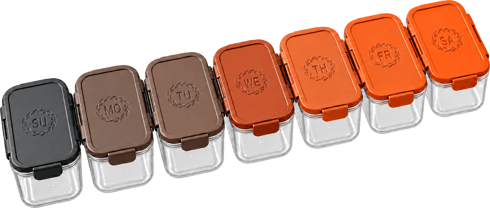 The Serotiny 7-Day Meal System, with day markers SU, MO, TU, WE, TH, FR and SA