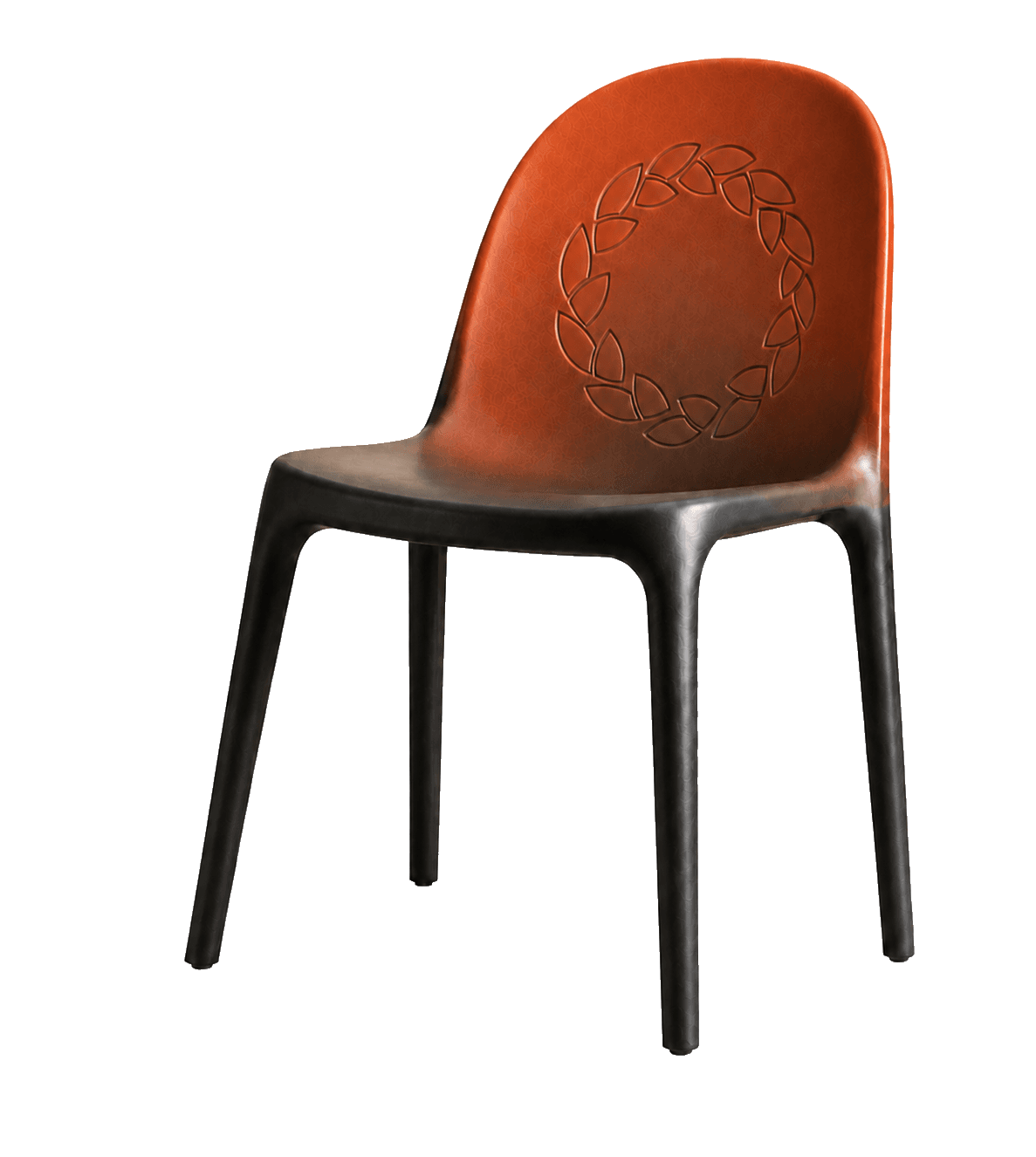 Serotiny chair showing the engraved circular mark