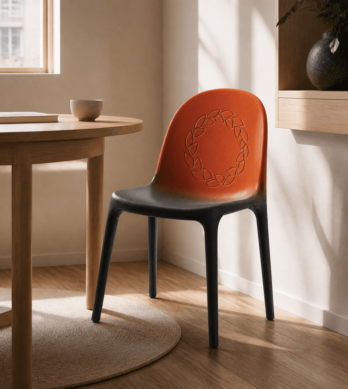 The Serotiny Chair in a warm home dining nook