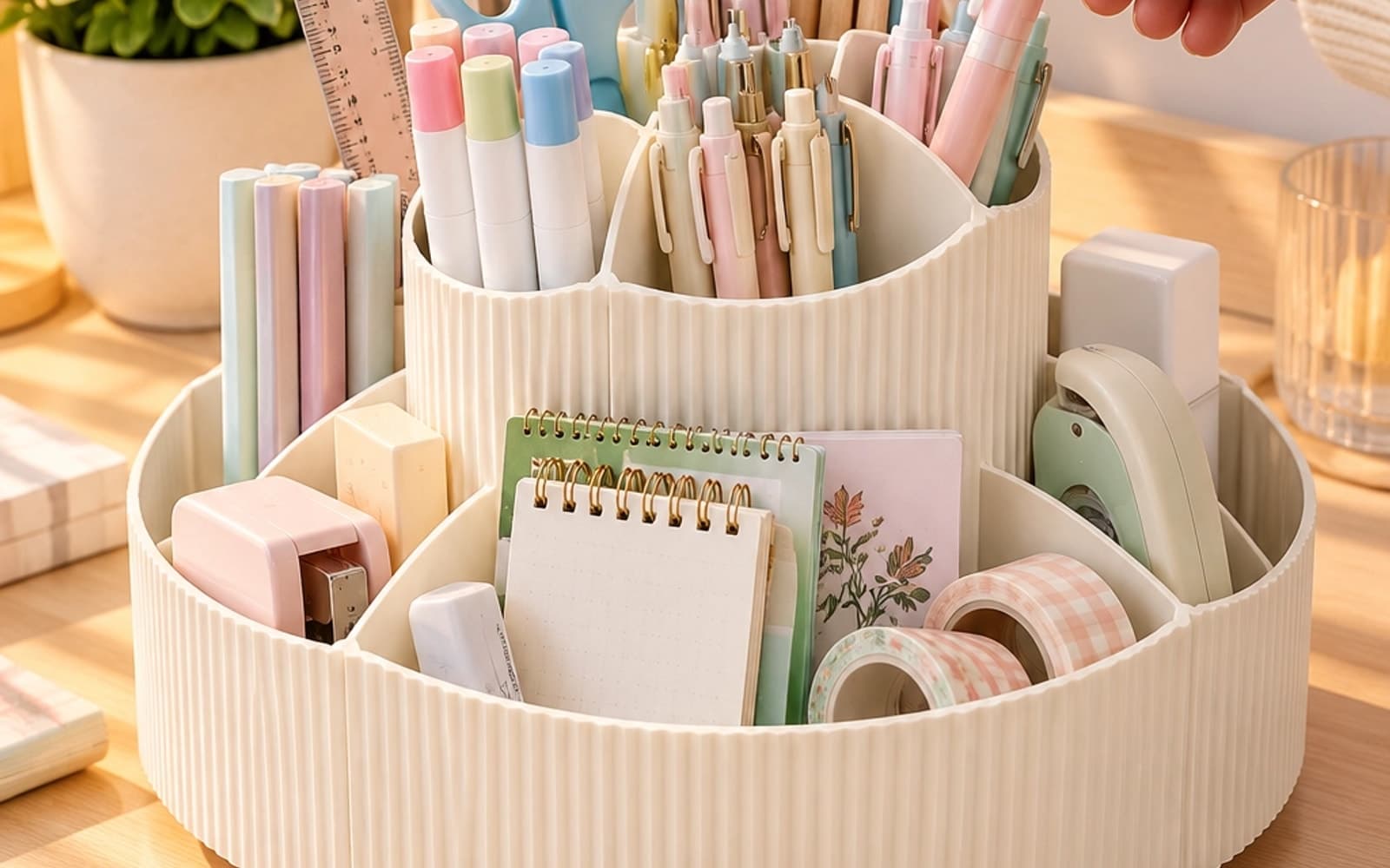 Aesthetic Desk Organization for Creatives: Why a 360° Rotating Caddy Beats Flat Clutter