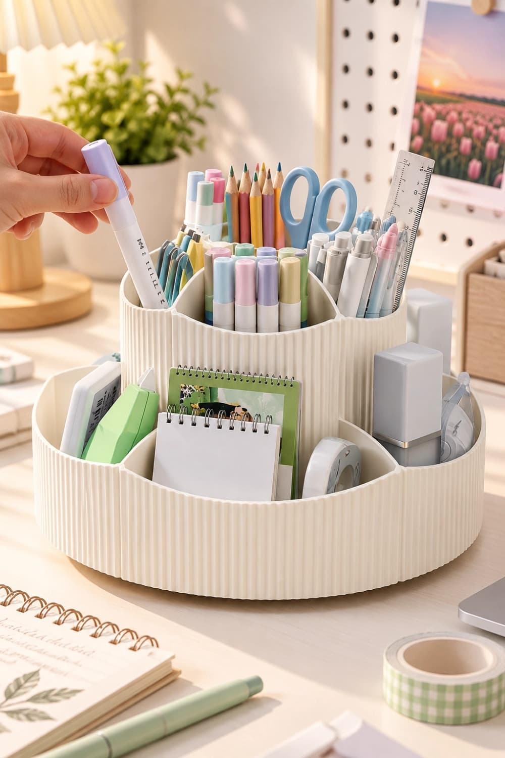 360° Rotating Desk Organizer & Pencil Holder (11 Compartments)