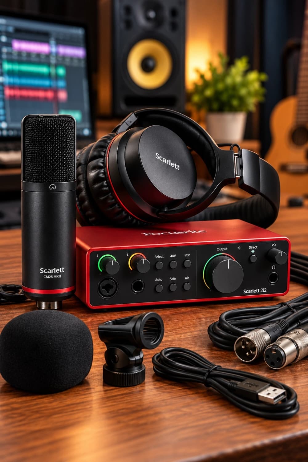 Focusrite Scarlett 2i2 Studio 4th Gen USB-C Audio Interface Bundle - Photo 1
