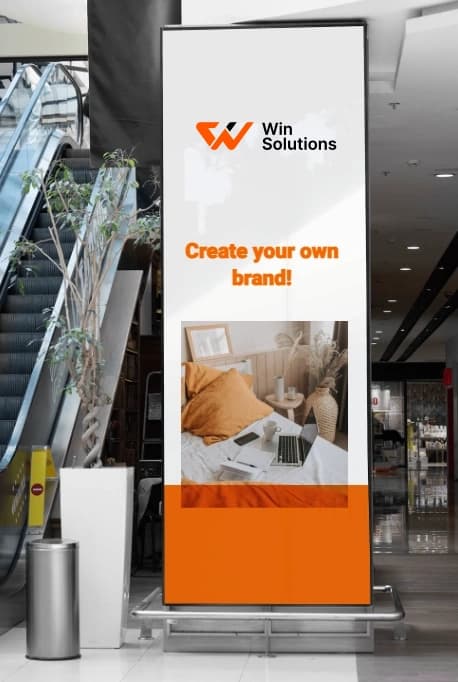 Win Solutions logo — signage
